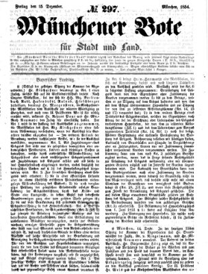 Münchener Bote für Stadt und Land Freitag 15. Dezember 1854