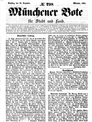 Münchener Bote für Stadt und Land Samstag 16. Dezember 1854