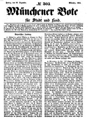 Münchener Bote für Stadt und Land Freitag 22. Dezember 1854