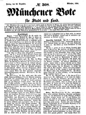 Münchener Bote für Stadt und Land Freitag 29. Dezember 1854