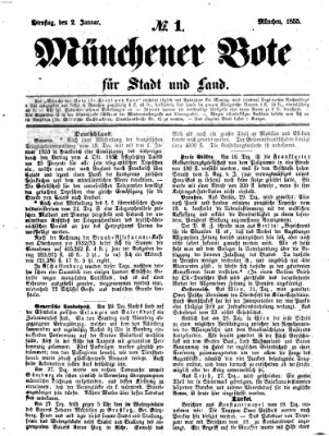 Münchener Bote für Stadt und Land Dienstag 2. Januar 1855