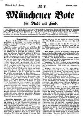 Münchener Bote für Stadt und Land Mittwoch 3. Januar 1855