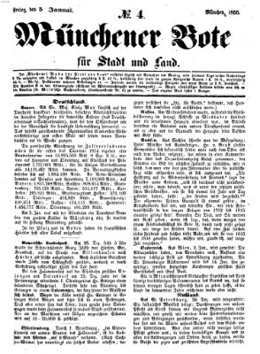 Münchener Bote für Stadt und Land Freitag 5. Januar 1855