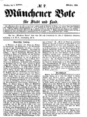 Münchener Bote für Stadt und Land Dienstag 9. Januar 1855