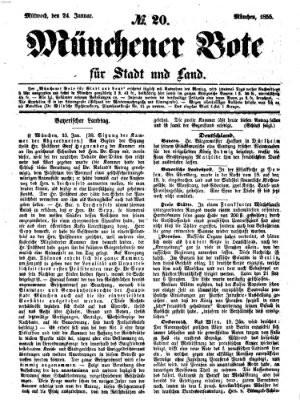 Münchener Bote für Stadt und Land Mittwoch 24. Januar 1855