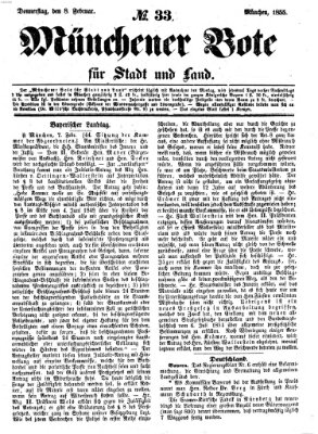 Münchener Bote für Stadt und Land Donnerstag 8. Februar 1855