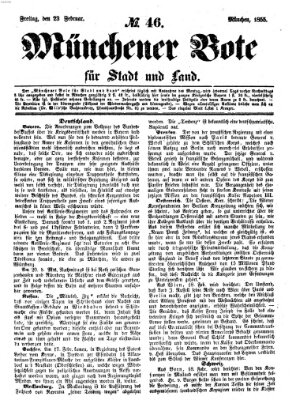 Münchener Bote für Stadt und Land Freitag 23. Februar 1855