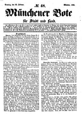 Münchener Bote für Stadt und Land Sonntag 25. Februar 1855