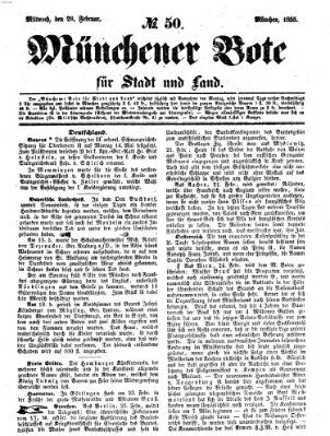 Münchener Bote für Stadt und Land Mittwoch 28. Februar 1855