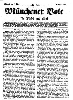 Münchener Bote für Stadt und Land Mittwoch 7. März 1855