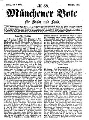 Münchener Bote für Stadt und Land Freitag 9. März 1855