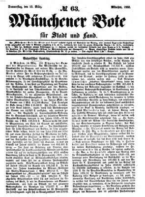 Münchener Bote für Stadt und Land Donnerstag 15. März 1855