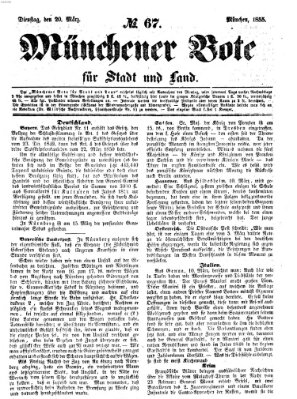 Münchener Bote für Stadt und Land Dienstag 20. März 1855