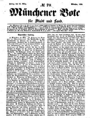 Münchener Bote für Stadt und Land Freitag 23. März 1855