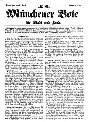 Münchener Bote für Stadt und Land Donnerstag 5. April 1855