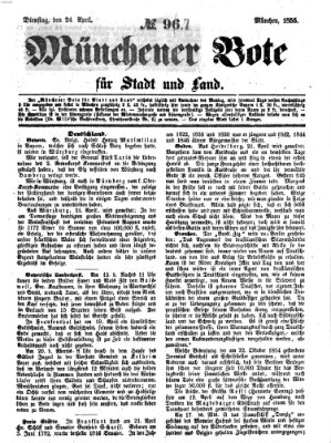 Münchener Bote für Stadt und Land Dienstag 24. April 1855