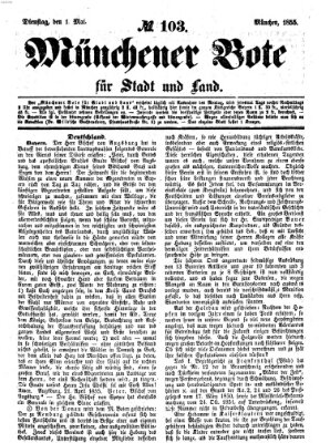 Münchener Bote für Stadt und Land Dienstag 1. Mai 1855