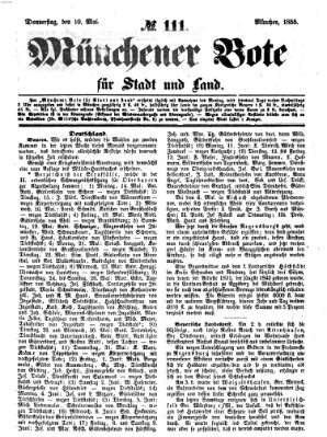 Münchener Bote für Stadt und Land Donnerstag 10. Mai 1855