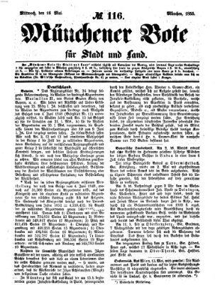 Münchener Bote für Stadt und Land Mittwoch 16. Mai 1855