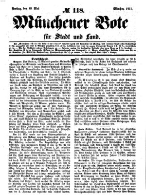 Münchener Bote für Stadt und Land Freitag 18. Mai 1855