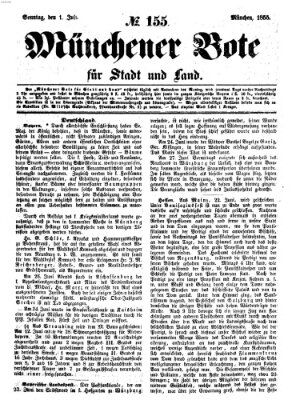 Münchener Bote für Stadt und Land Sonntag 1. Juli 1855