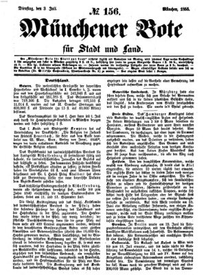 Münchener Bote für Stadt und Land Dienstag 3. Juli 1855