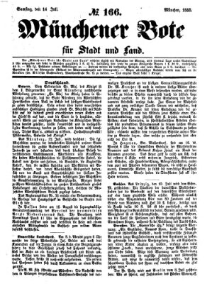 Münchener Bote für Stadt und Land Samstag 14. Juli 1855