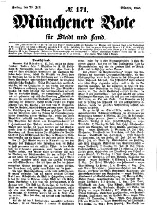 Münchener Bote für Stadt und Land Freitag 20. Juli 1855