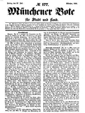 Münchener Bote für Stadt und Land Freitag 27. Juli 1855