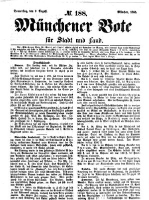 Münchener Bote für Stadt und Land Donnerstag 9. August 1855