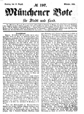 Münchener Bote für Stadt und Land Sonntag 19. August 1855