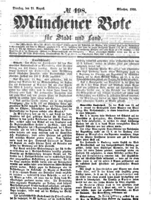 Münchener Bote für Stadt und Land Dienstag 21. August 1855