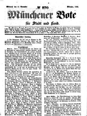 Münchener Bote für Stadt und Land Mittwoch 14. November 1855