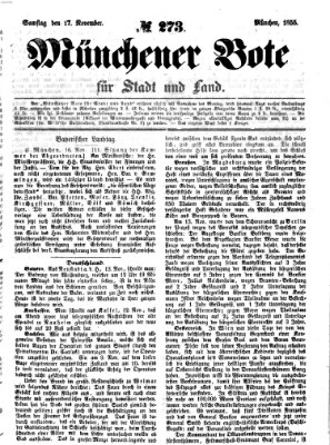 Münchener Bote für Stadt und Land Samstag 17. November 1855