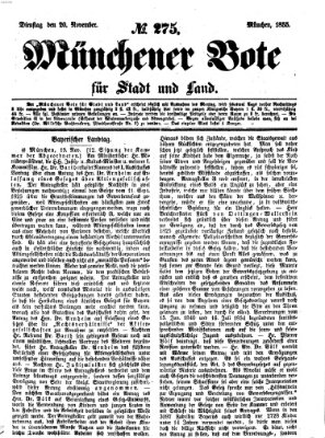 Münchener Bote für Stadt und Land Dienstag 20. November 1855