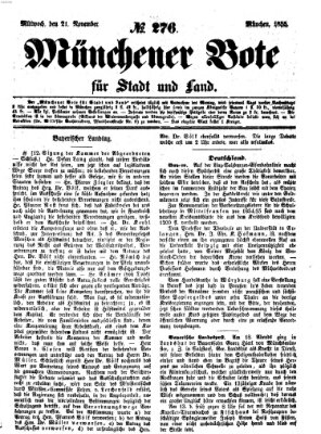 Münchener Bote für Stadt und Land Mittwoch 21. November 1855