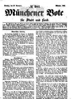 Münchener Bote für Stadt und Land Dienstag 27. November 1855