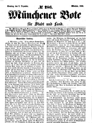 Münchener Bote für Stadt und Land Sonntag 2. Dezember 1855