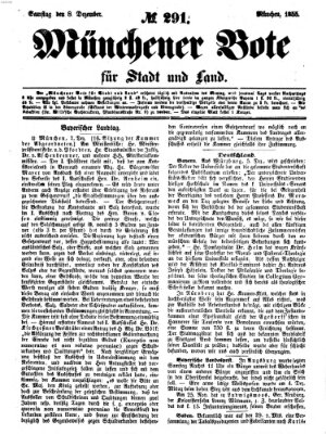 Münchener Bote für Stadt und Land Samstag 8. Dezember 1855