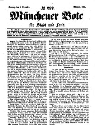 Münchener Bote für Stadt und Land Sonntag 9. Dezember 1855