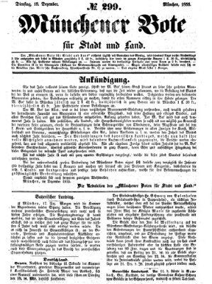 Münchener Bote für Stadt und Land Dienstag 18. Dezember 1855