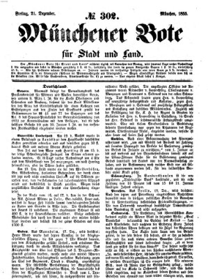 Münchener Bote für Stadt und Land Freitag 21. Dezember 1855