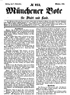 Münchener Bote für Stadt und Land Freitag 7. September 1855