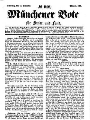 Münchener Bote für Stadt und Land Donnerstag 13. September 1855