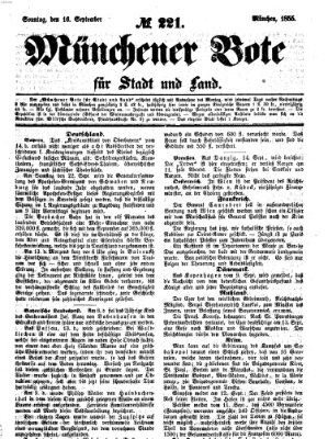 Münchener Bote für Stadt und Land Sonntag 16. September 1855