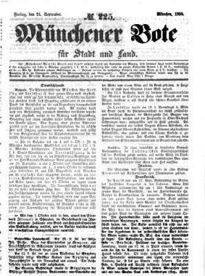 Münchener Bote für Stadt und Land Freitag 21. September 1855