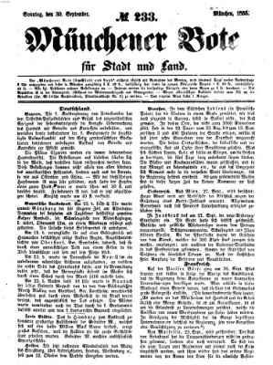 Münchener Bote für Stadt und Land Sonntag 30. September 1855