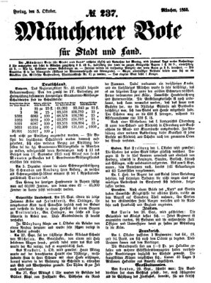 Münchener Bote für Stadt und Land Freitag 5. Oktober 1855