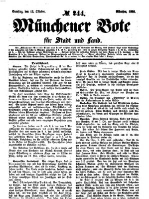 Münchener Bote für Stadt und Land Samstag 13. Oktober 1855