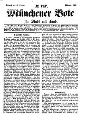 Münchener Bote für Stadt und Land Mittwoch 17. Oktober 1855